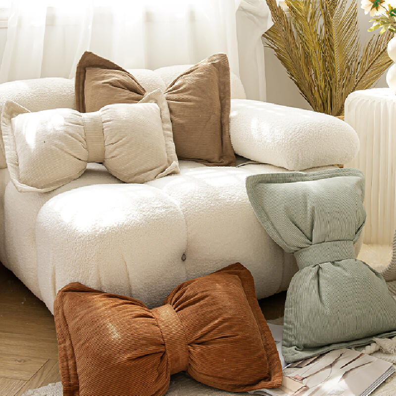10color corduroy ribbon shape cushion