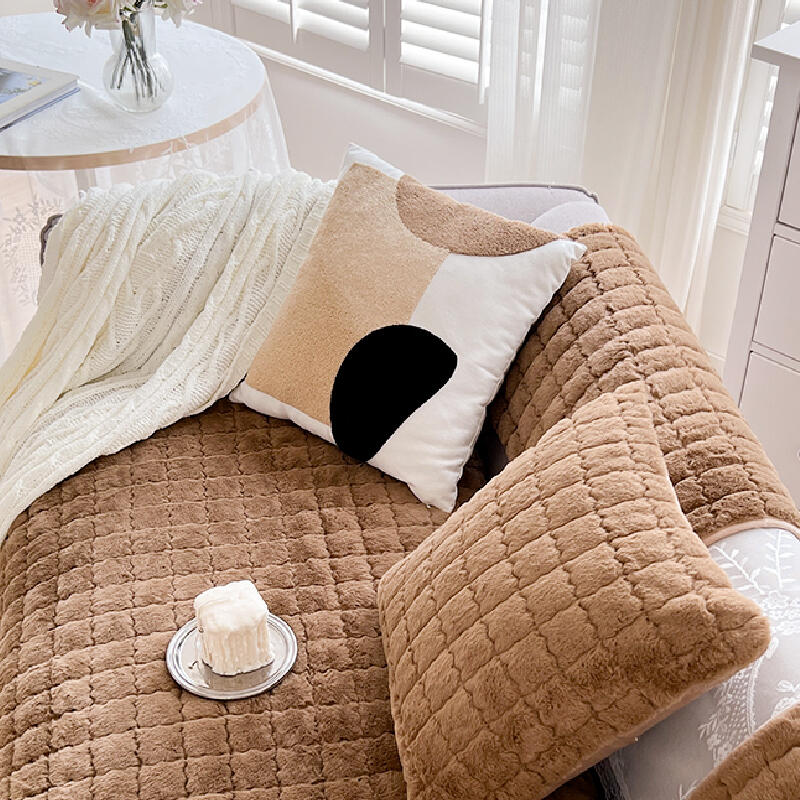 3color fluffy waffle sofacover