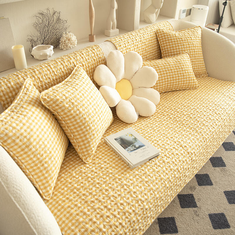 quilting check sofa cushion