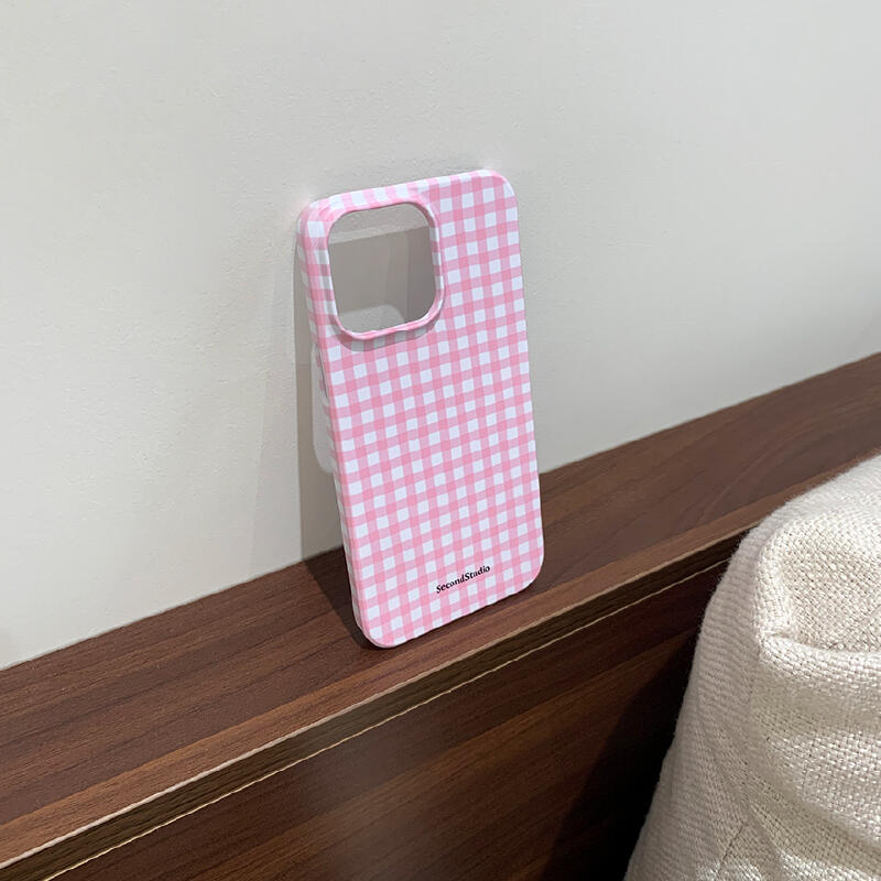 pink check iPhone case