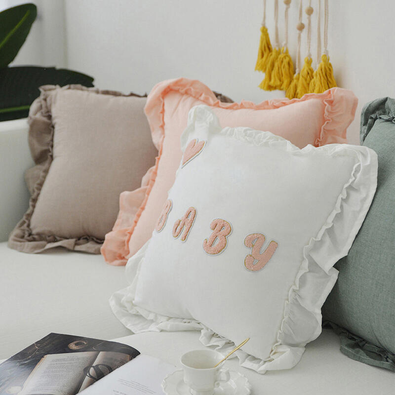 5design simple frill square cushion