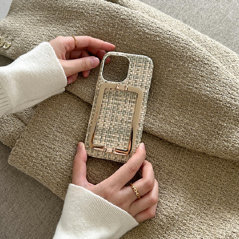 tweed square buckle iPhone case