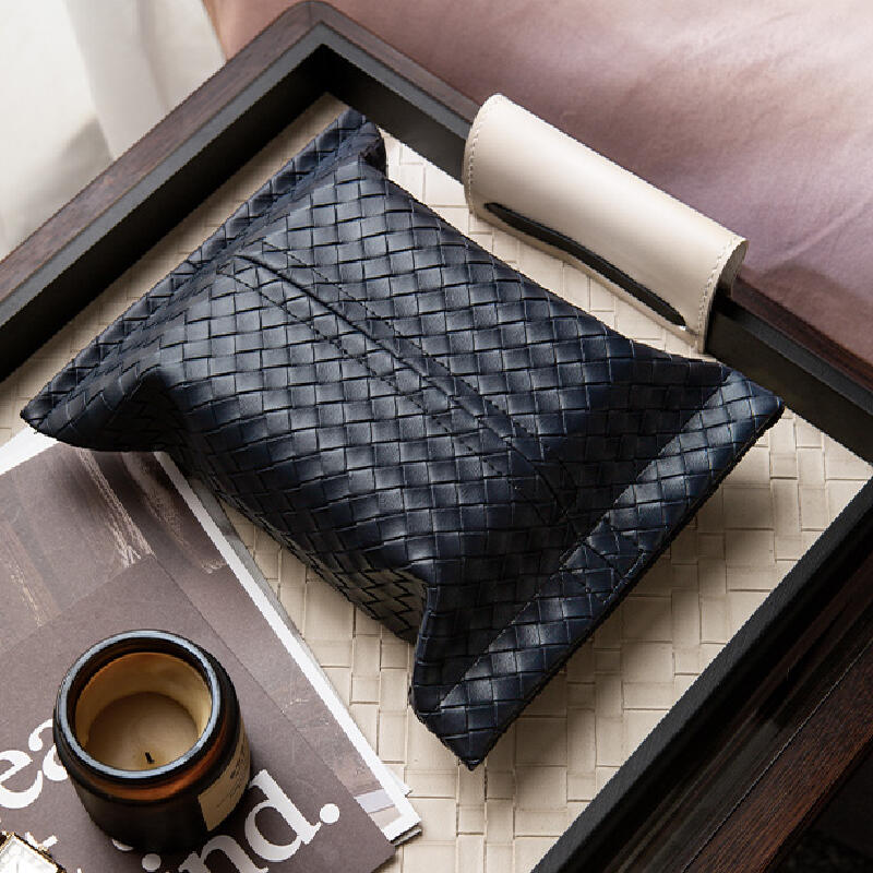 6color leather braided tissue case