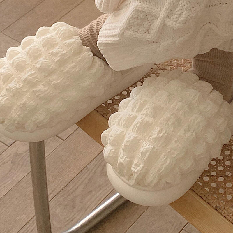 2color quilted down platform roomshoes