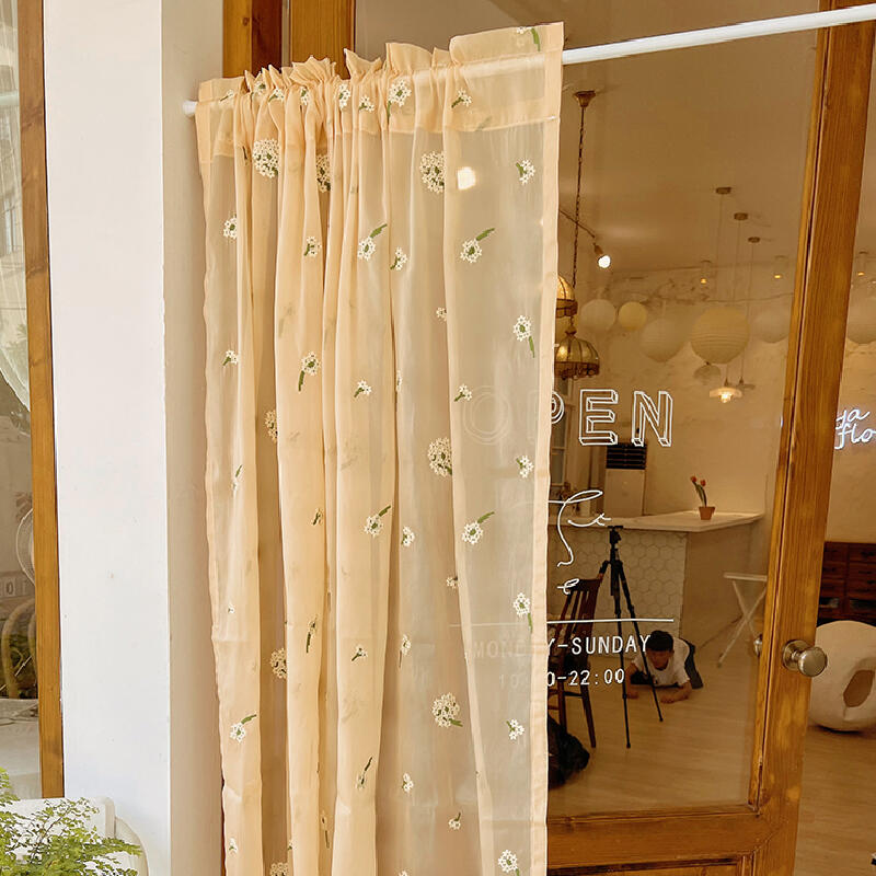 natural flower see through curtain