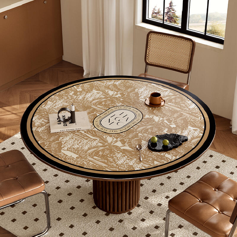 brown elegance logo round table mat