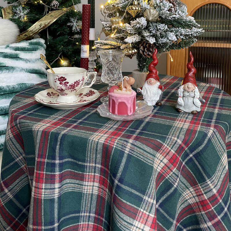 6size red and green plaid table cloth