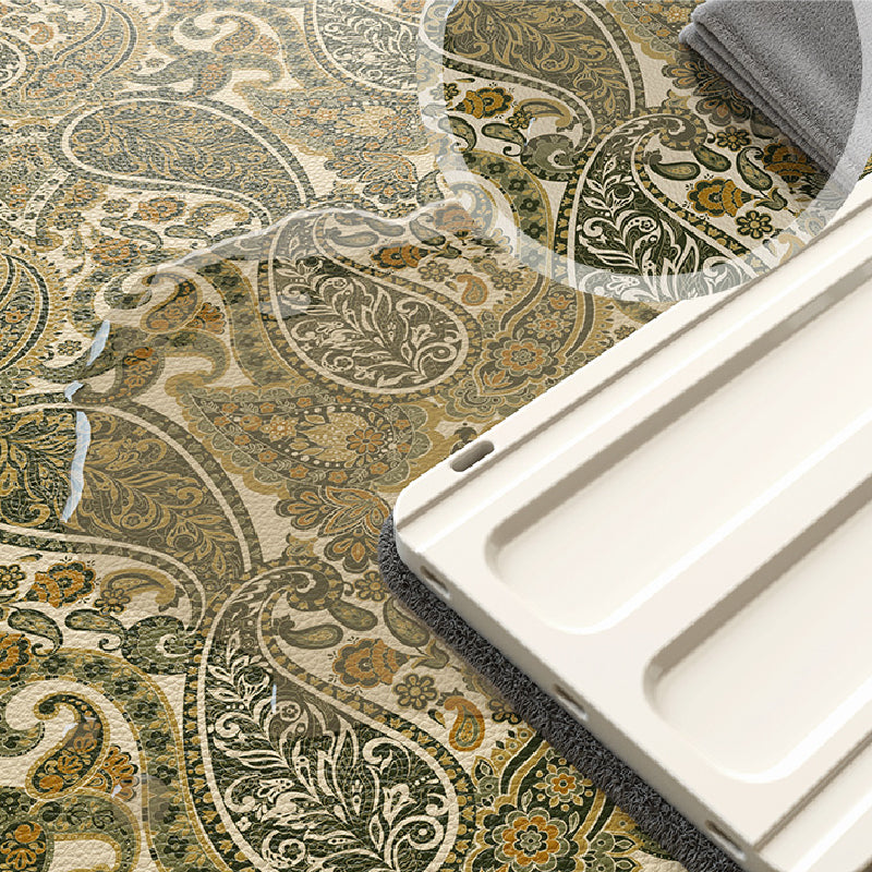 green blooming door mat