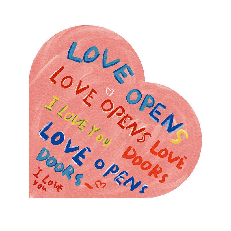 i love you colorful paint sink mat