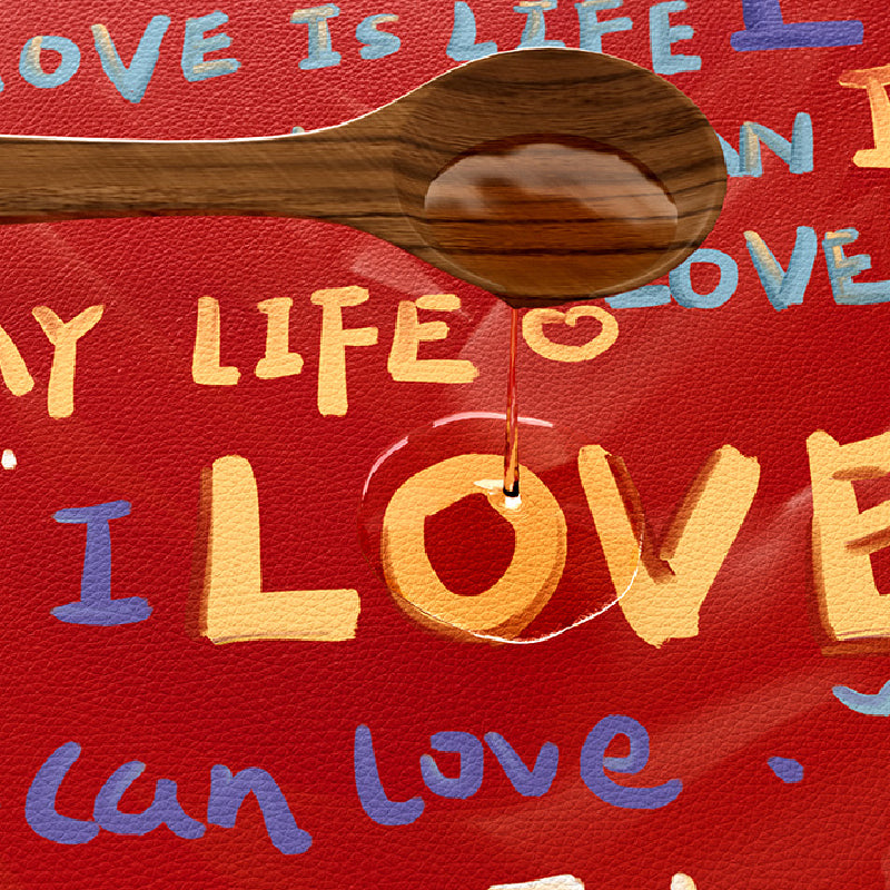 i love you colorful paint place mat