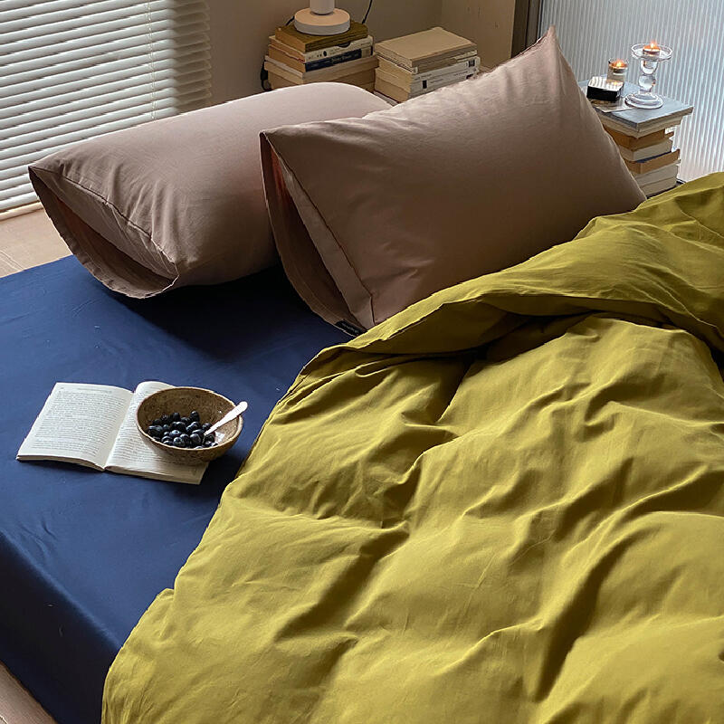 3color simple cotton bedlinen set