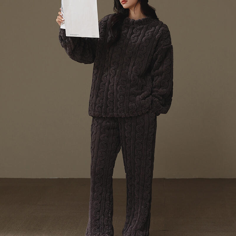 2color sweater pattern fluffy roomwear