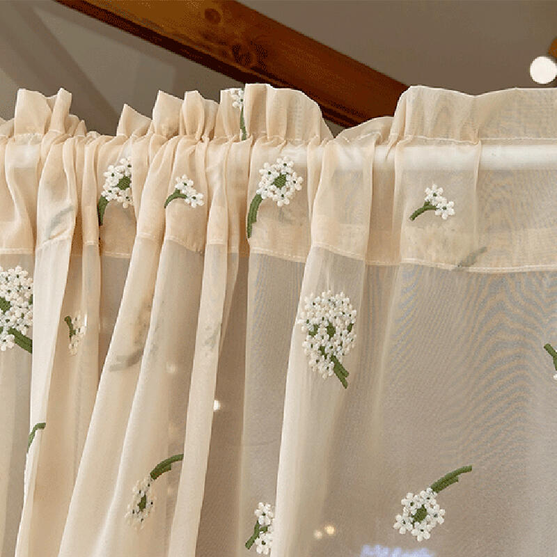 natural flower see through curtain