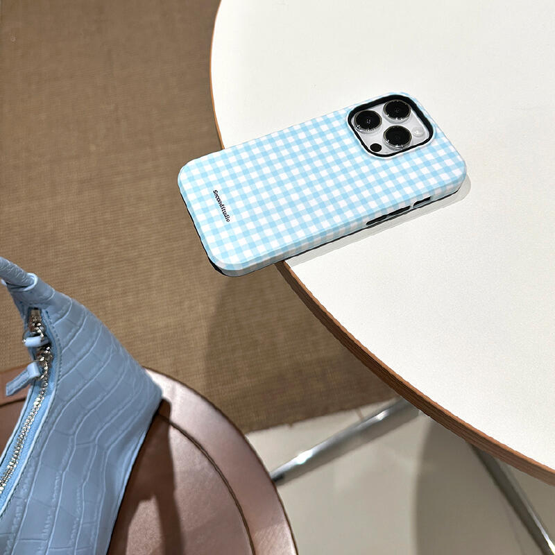 Light Blue check iPhone case