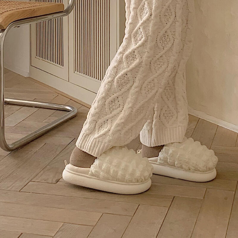 2color quilted down platform roomshoes