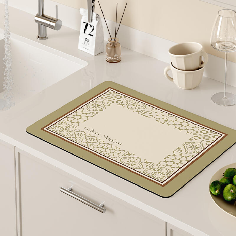 light green modern sink mat