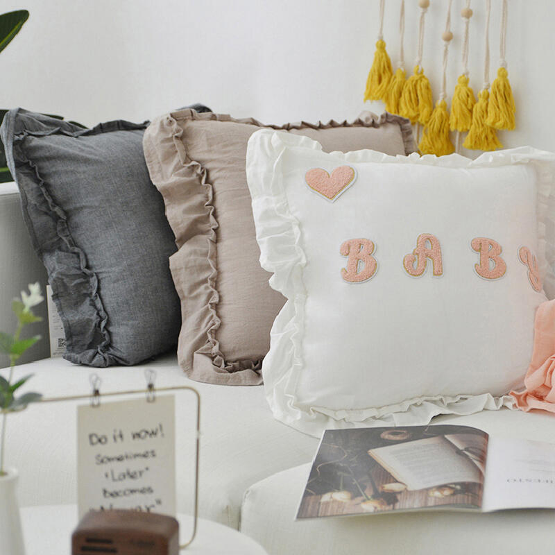 5design simple frill square cushion