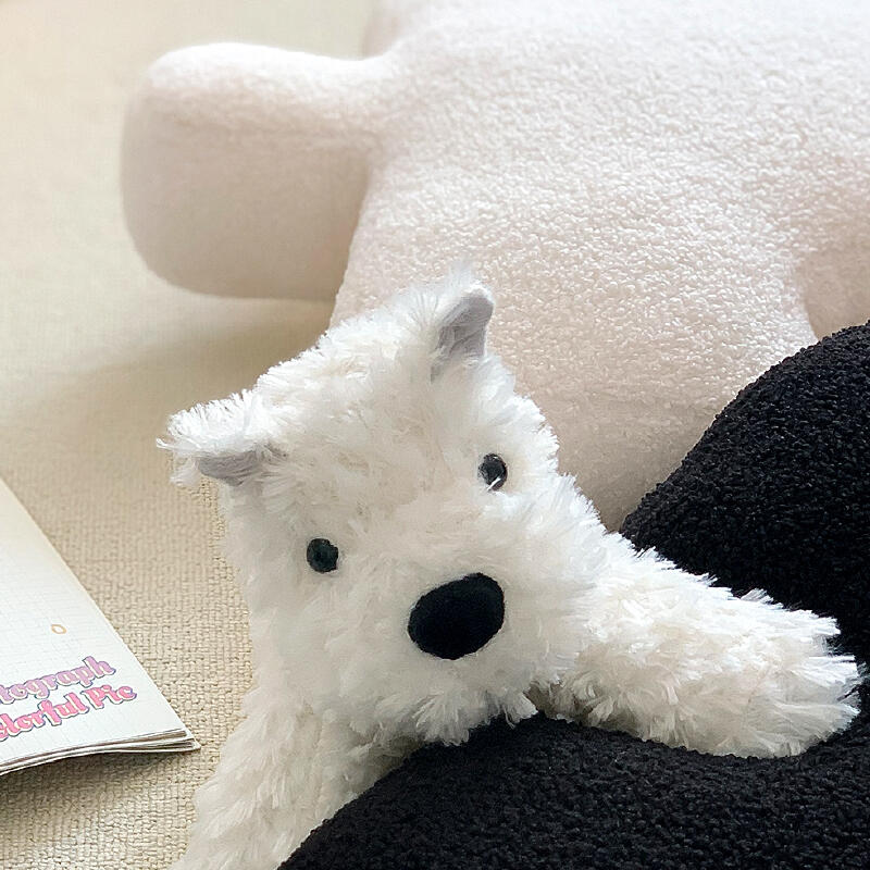 3size white dog doll