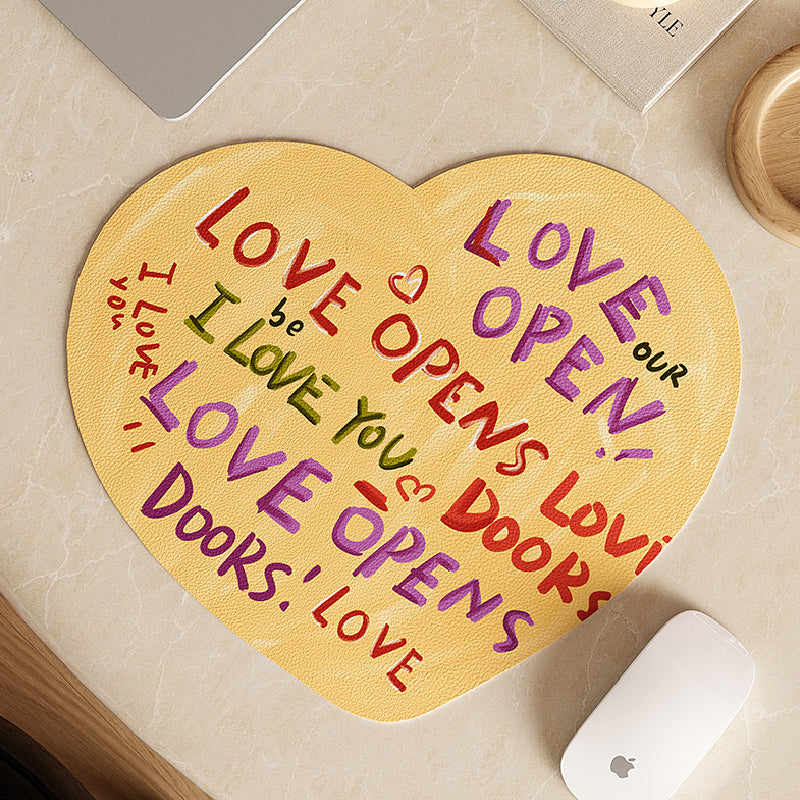i love you colorful paint place mat
