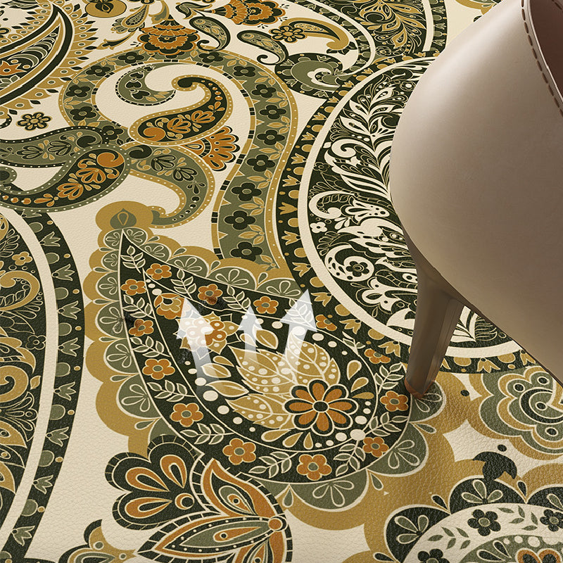 green blooming door mat