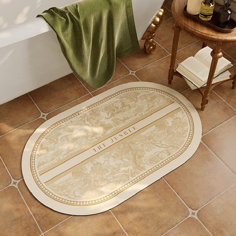 the jungle white elegant bath mat