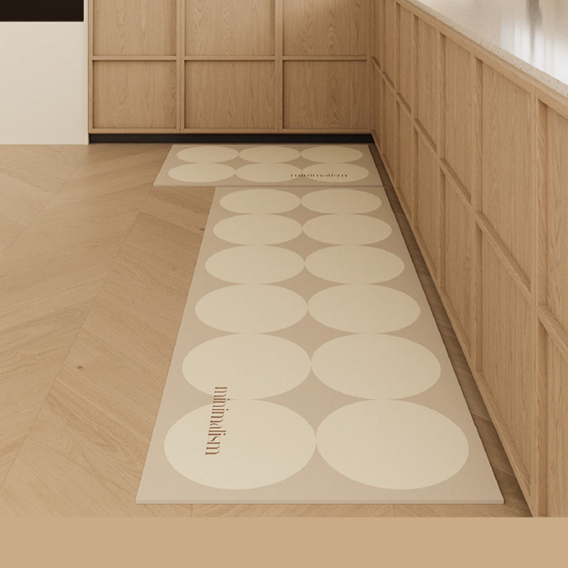 brown circle minimalism kitchen mat