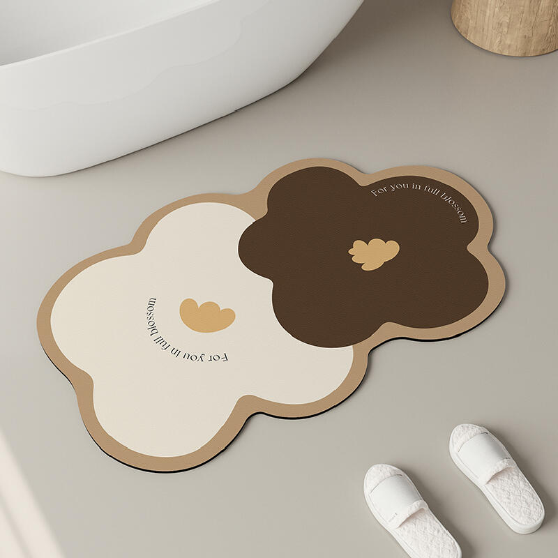 4color two tone flower bath mat