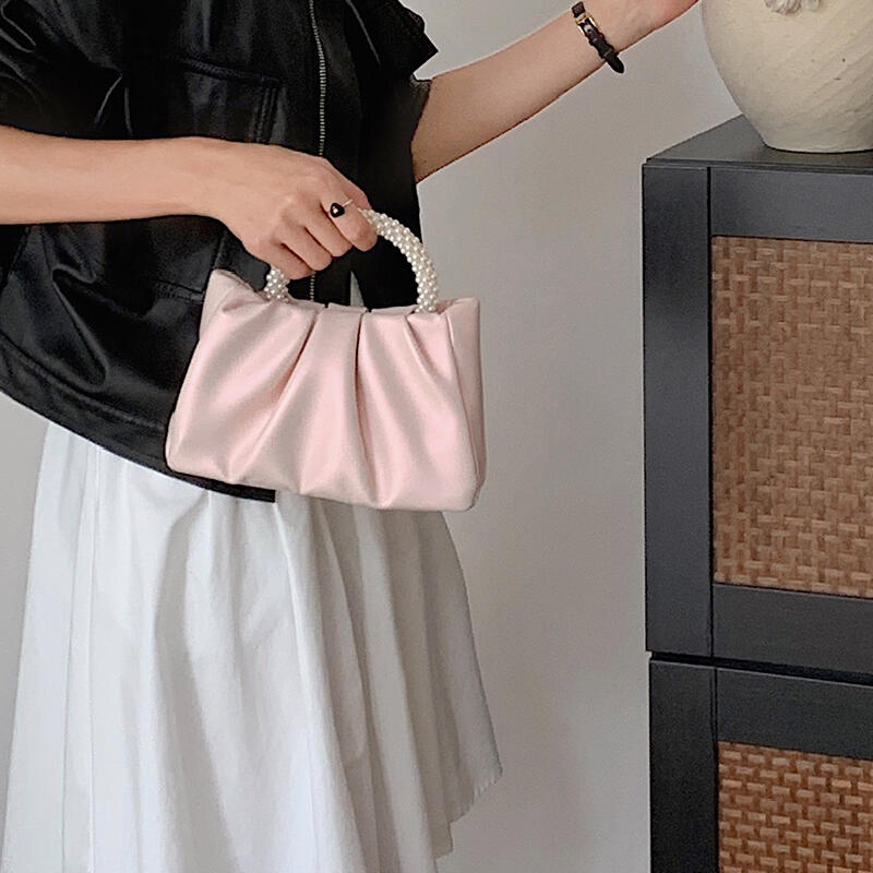 2way leather perl hand bag