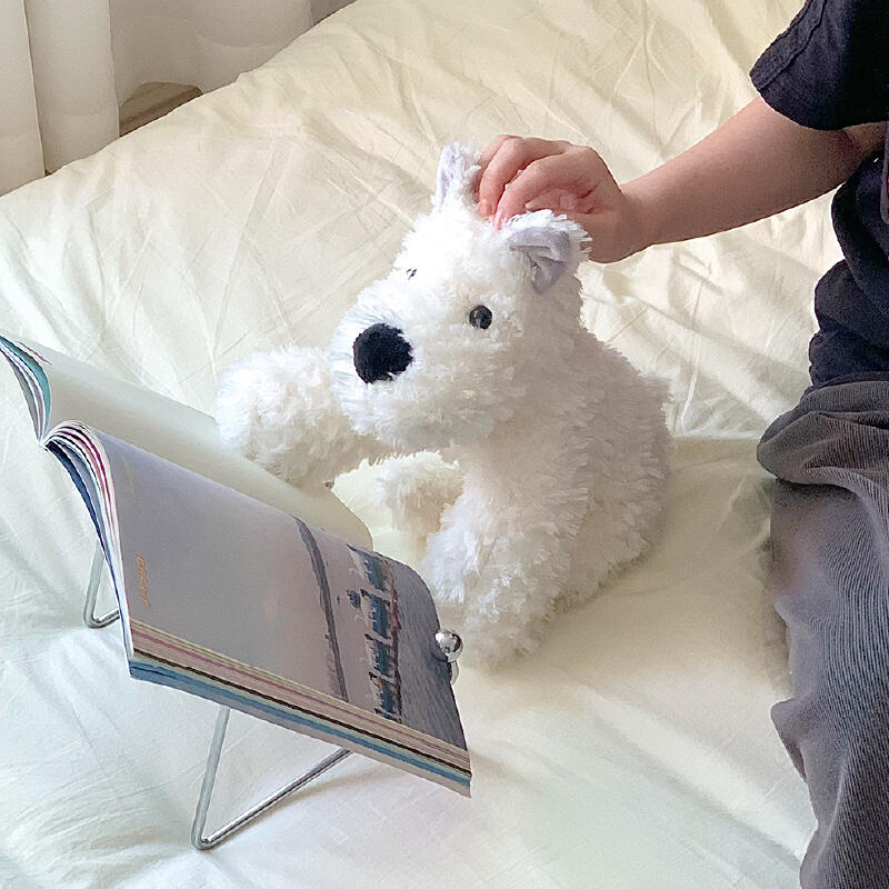 3size white dog doll