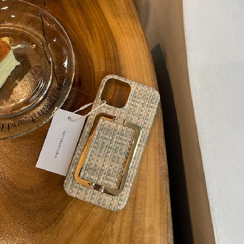 tweed square buckle iPhone case