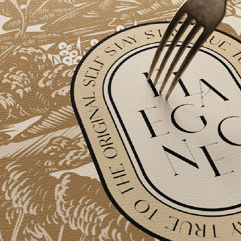 brown elegance logo square table mat