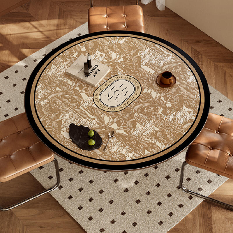 brown elegance logo round table mat