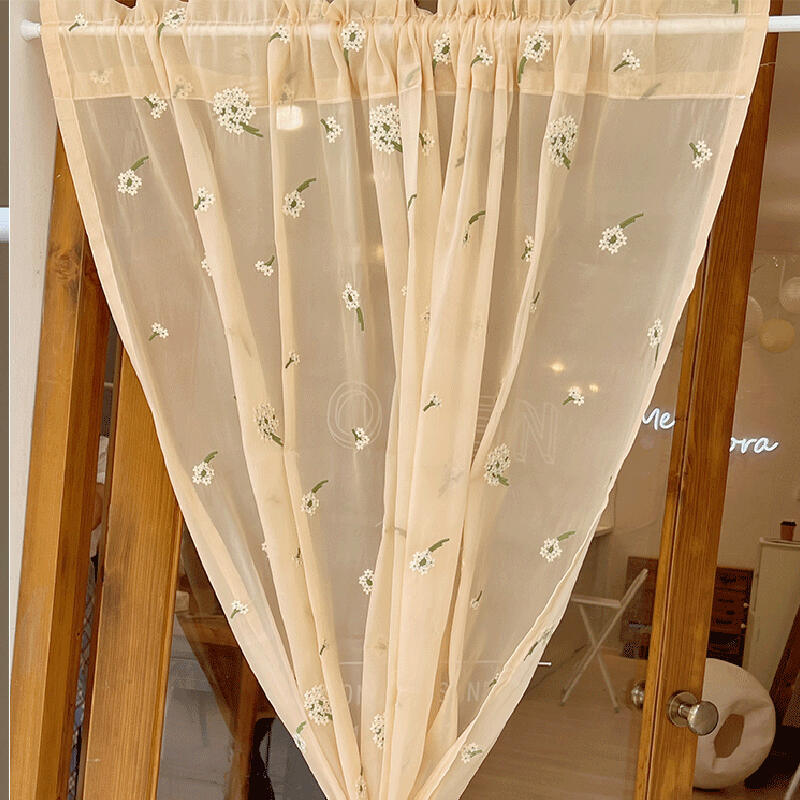 natural flower see through curtain