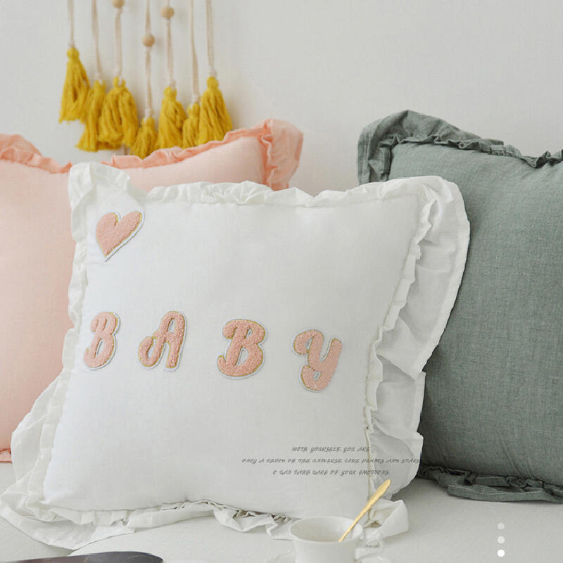 5design simple frill square cushion