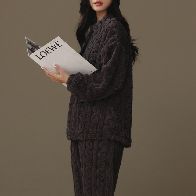 2color sweater pattern fluffy roomwear
