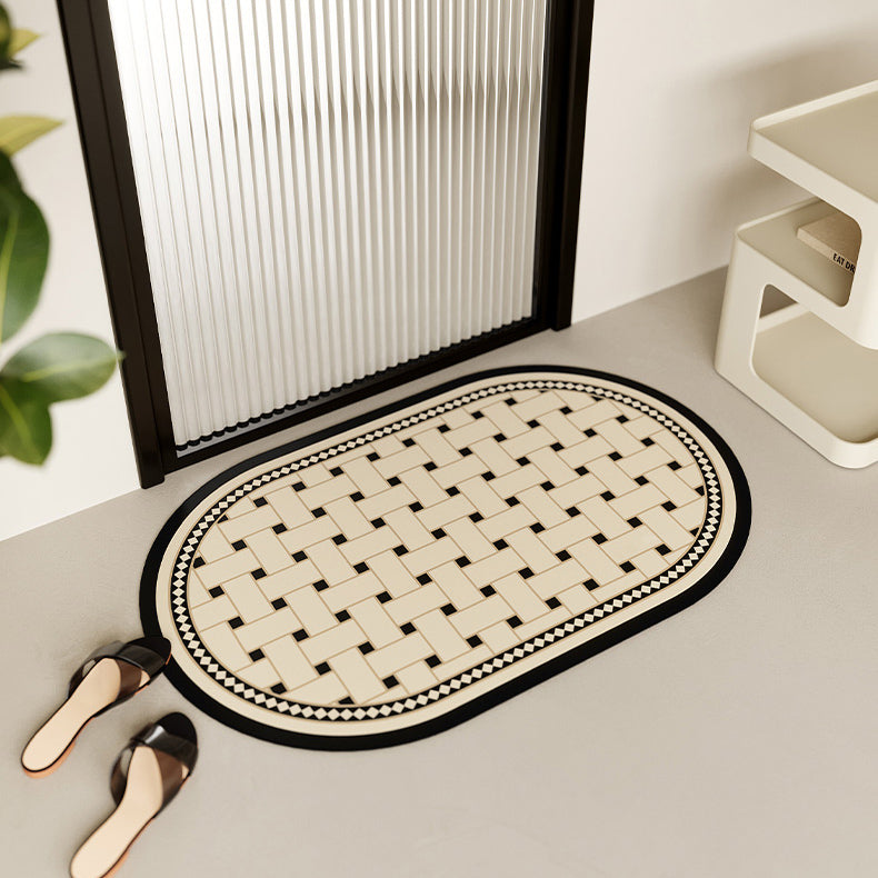 2design brown retro tile bath mat