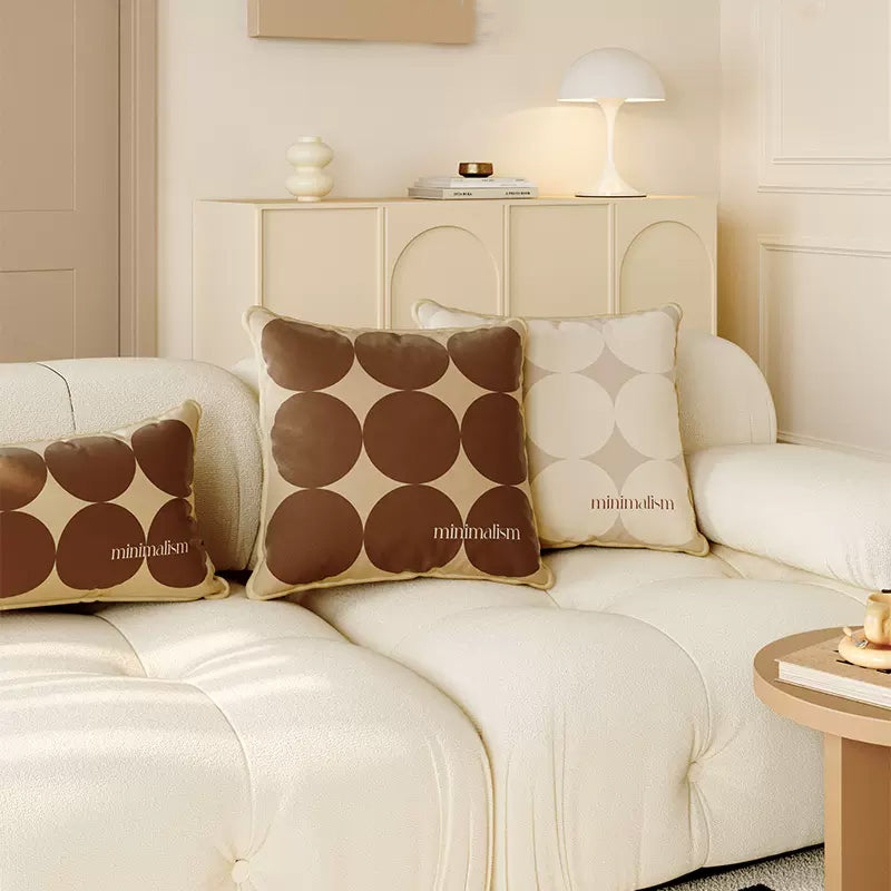 brown circle minimalism cushion