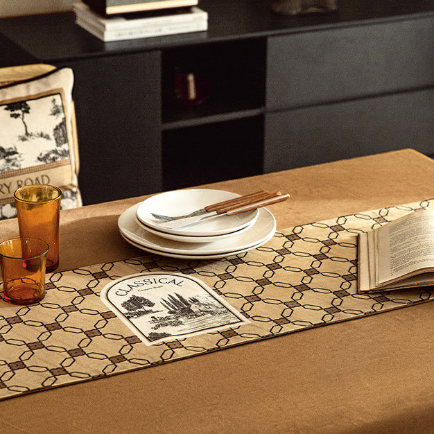 country road logo table runner