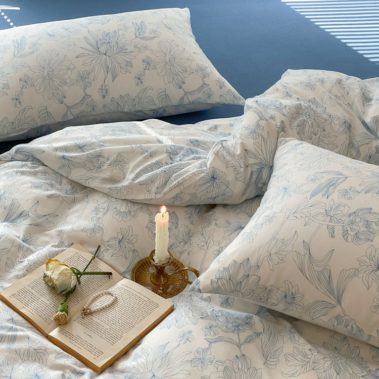 2color detailed picture bedlinen set