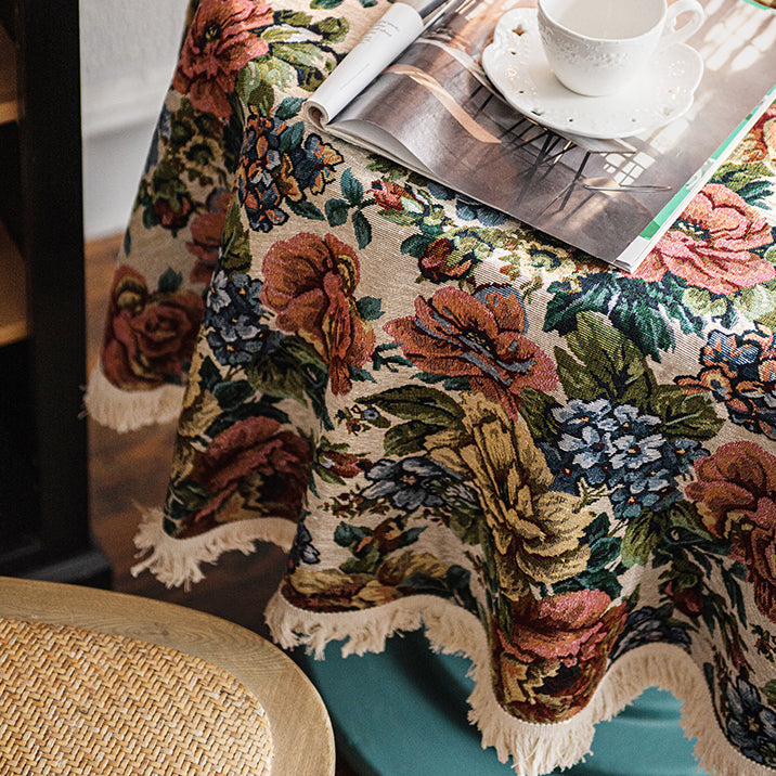 french garden flower table cloth