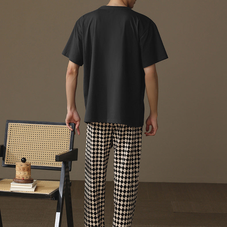 diamond check bottoms pair roomwear