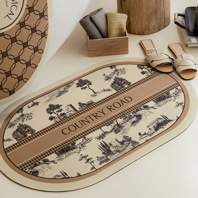country road logo bath mat