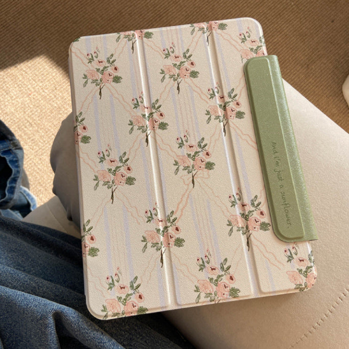retro flower iPad case
