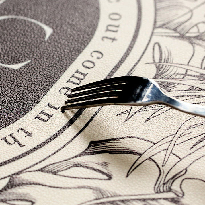 black tulip square table mat