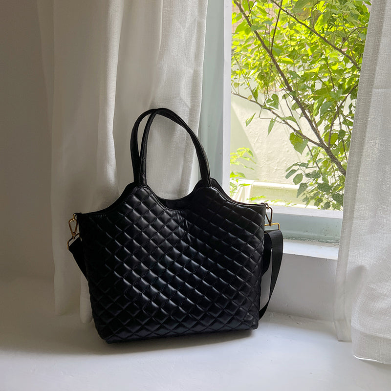 black 2way quilting totebag