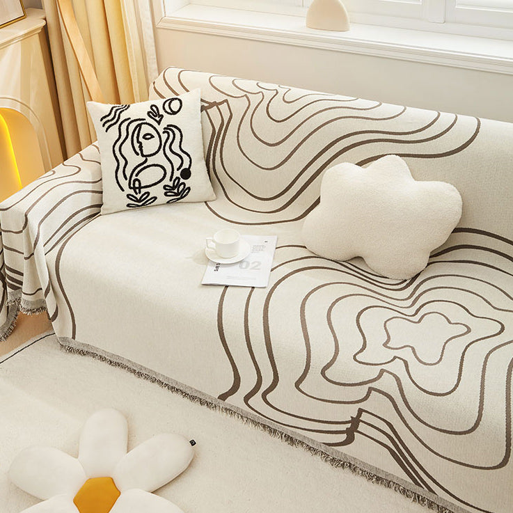 3color reversible tree ring sofa cover