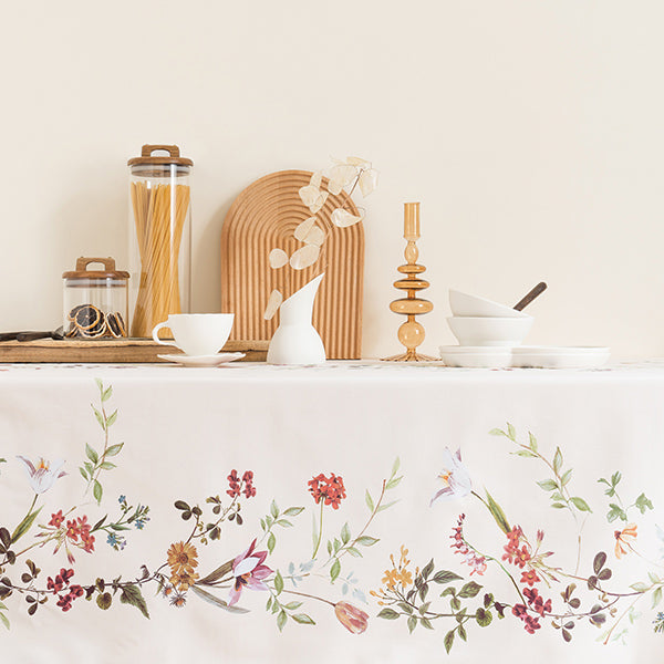 botanical flower table cover