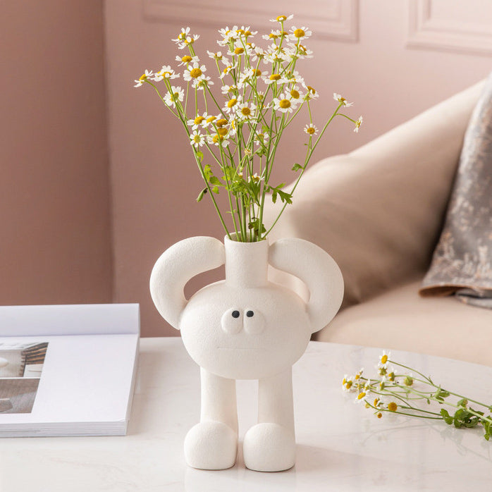 white big foot vase
