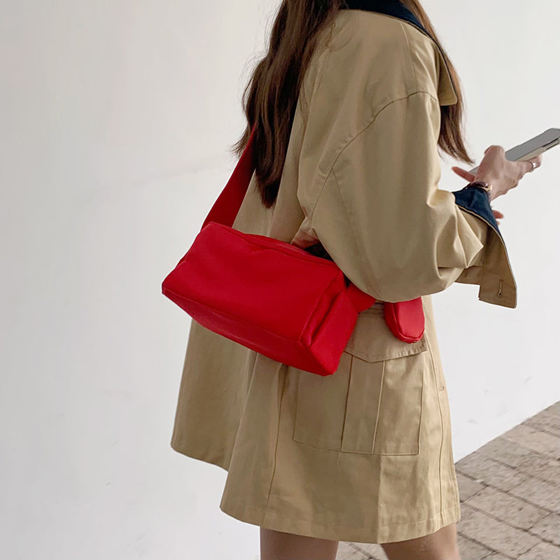 2color casual square shoulder bag