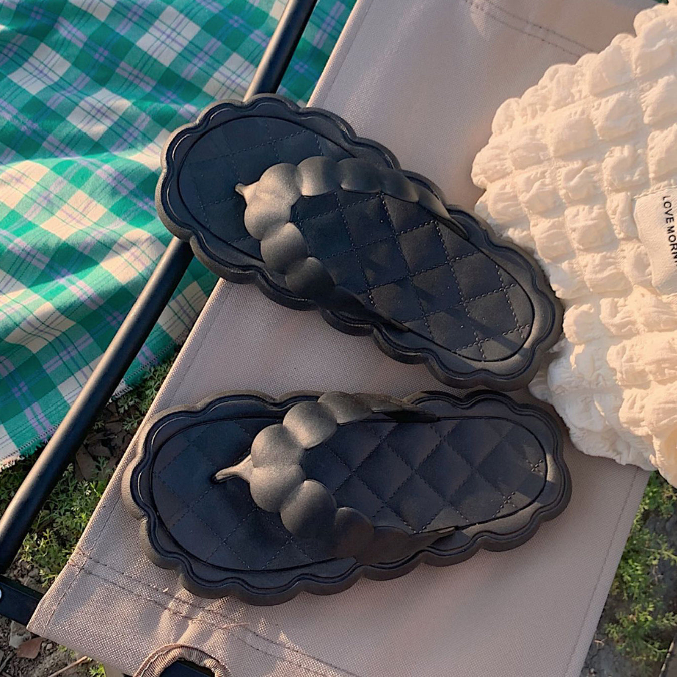 3color scallop rubber roomshoes